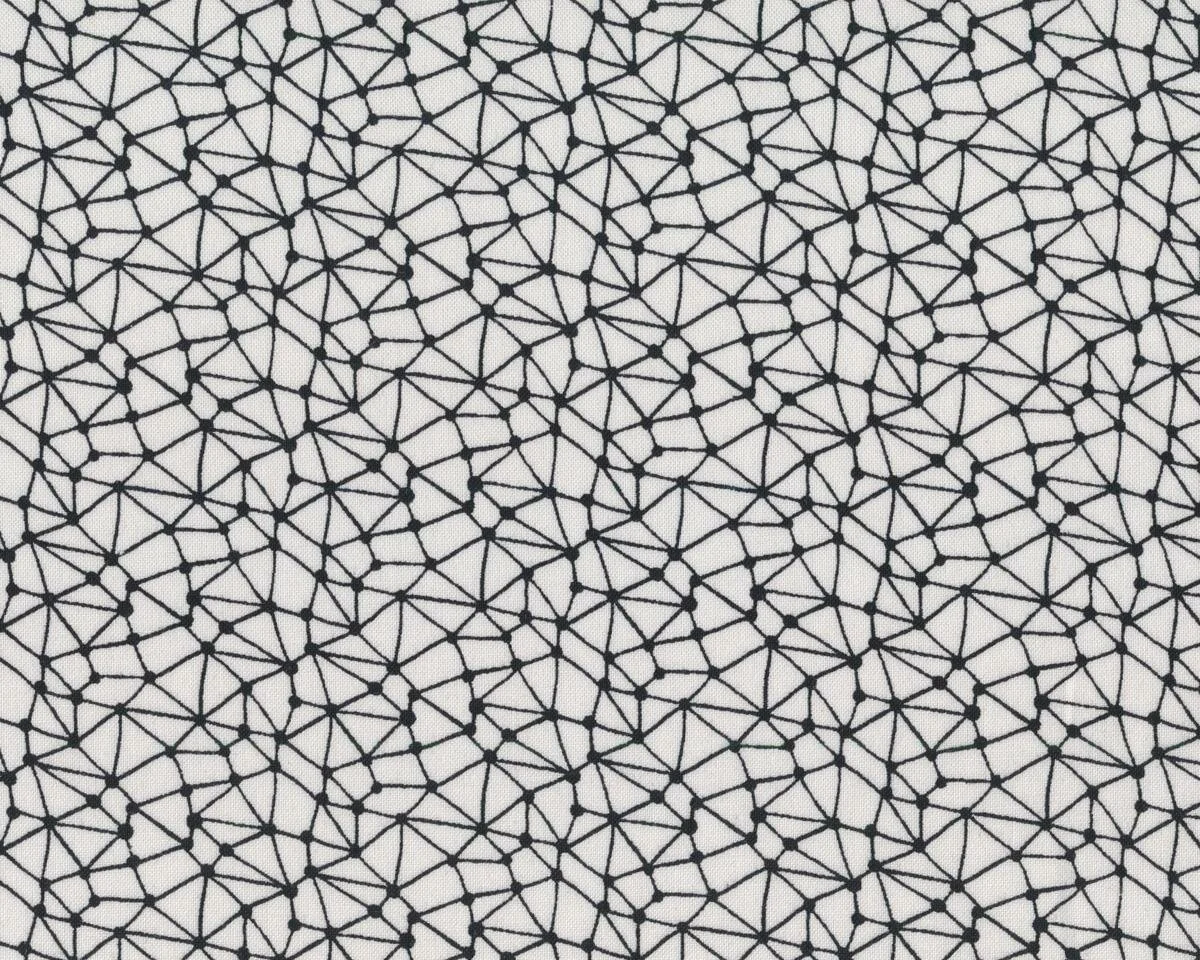 Patchworkstoff HARMONY, Netzmuster, weiß-schwarz