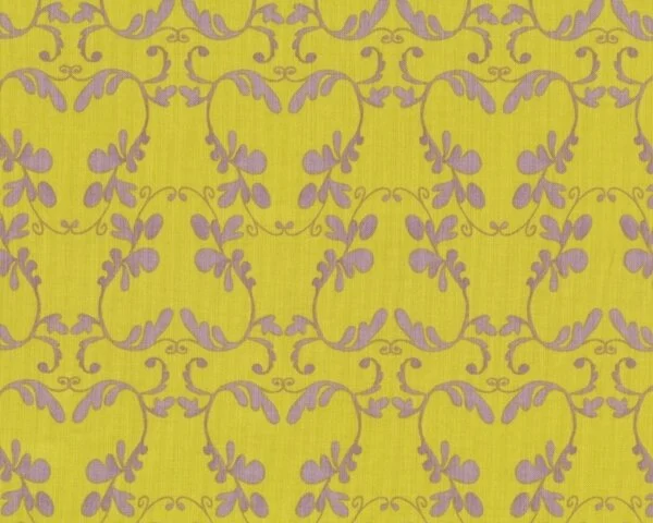 Patchworkstoff "Haven's Edge" mit herzförmigen Blattranken, limette-lavendelgrau