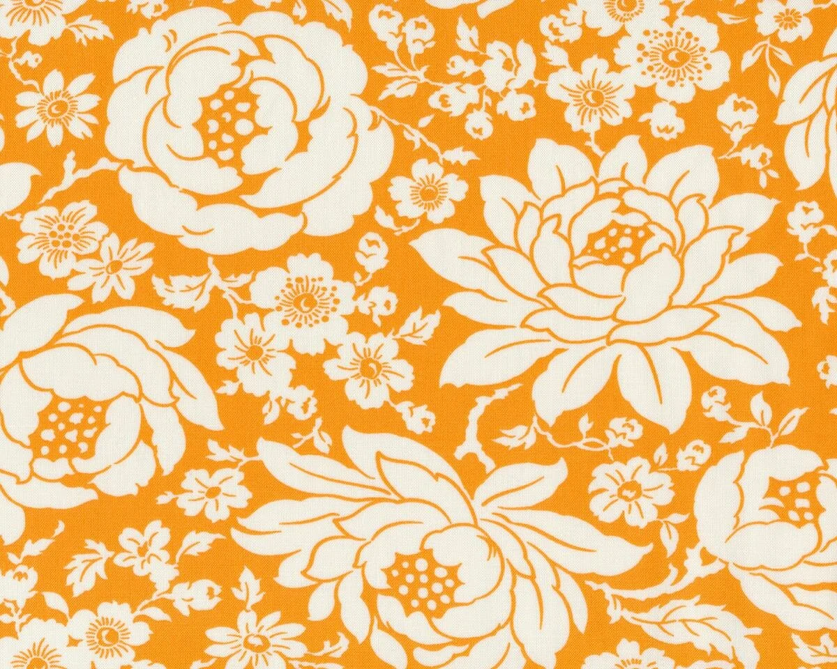 Patchworkstoff HELLO DARLING, große Blumen, orange, Moda Fabrics