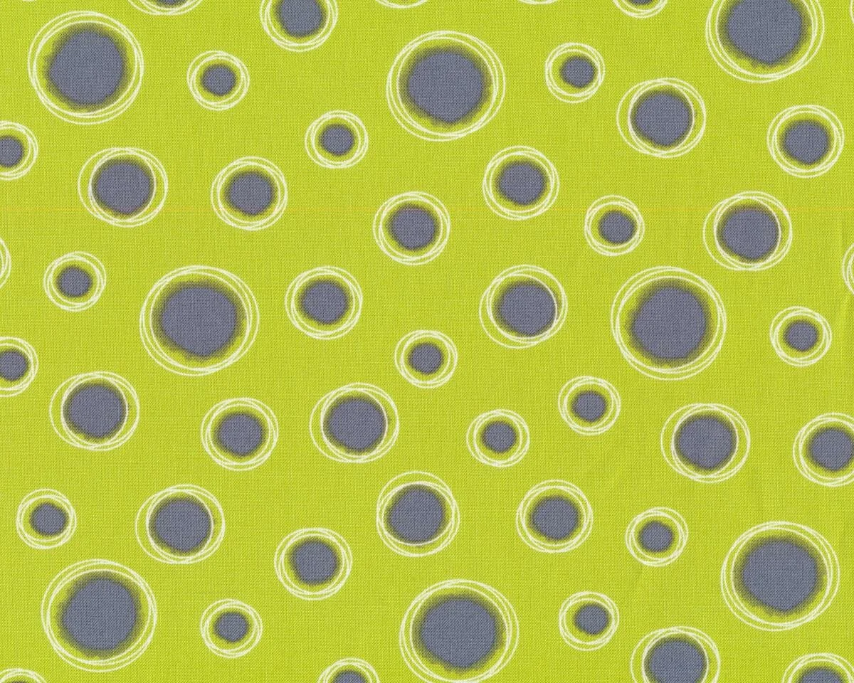 Patchworkstoff HEY DOT, Kringel mit Tupfen, apfelgrün-steingrau, Moda Fabrics