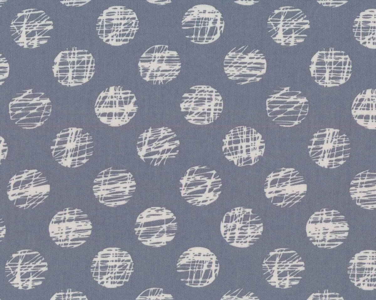 Patchworkstoff HEY DOT, Kritzel-Kreise, steingrau-gebrochenes weiß, Moda Fabrics