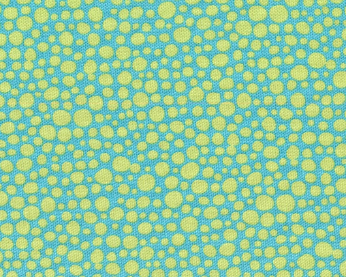 Patchworkstoff HEY DOT, Tupfen, türkis-apfelgrün, Moda Fabrics