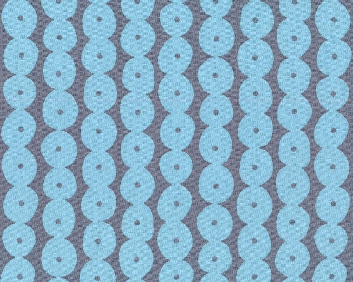 Patchworkstoff HEY DOT, Tupfenkette, himmelblau-steingrau, Moda Fabrics