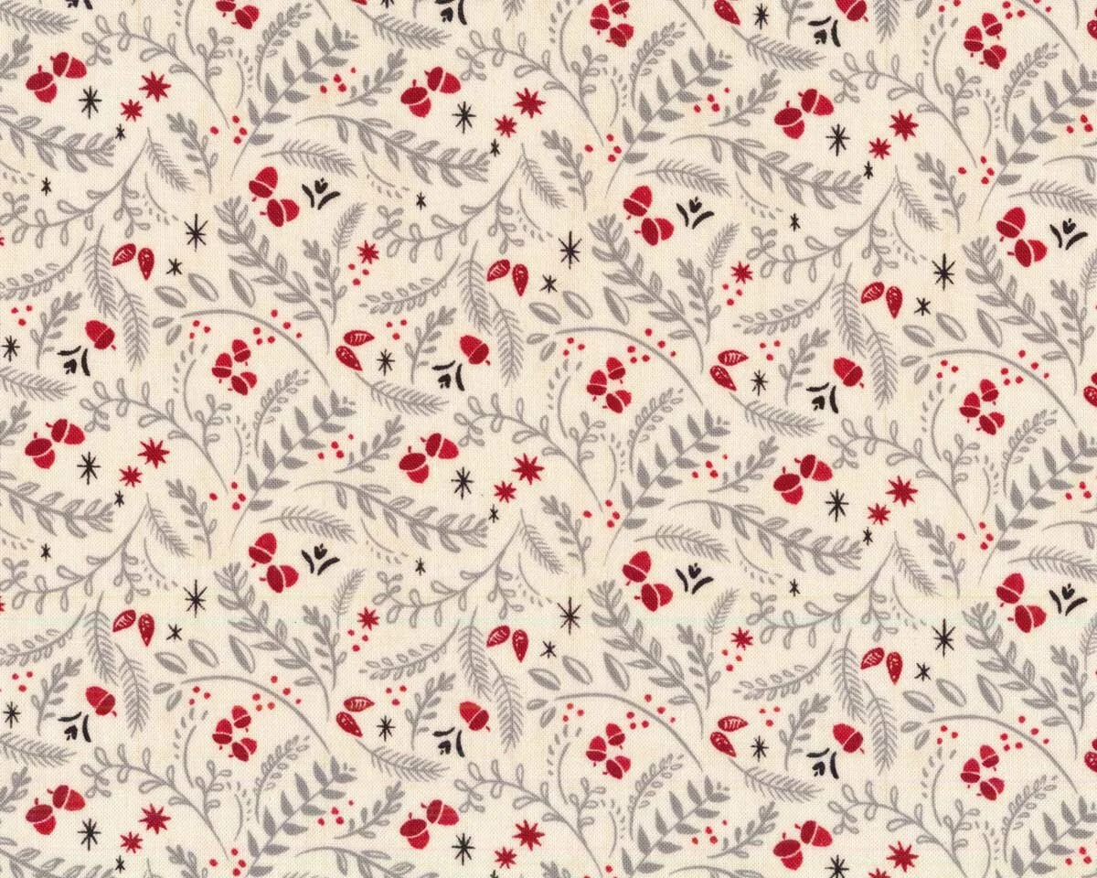Patchworkstoff HOLIDAY IN THE WOODS, Eicheln, creme, Wilmington Prints