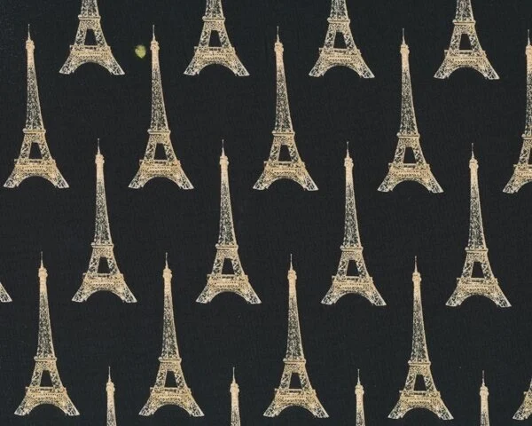Patchworkstoff I DREAM OF PARIS, Eiffelturm, schwarz