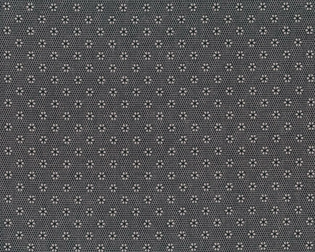Patchworkstoff INKWELL, Mini-Blümchen, schwarz-natur dunkel
