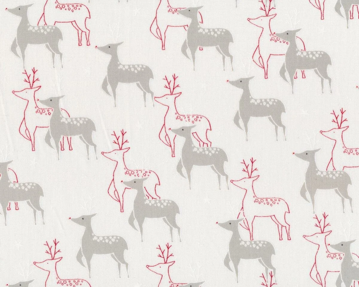 Patchworkstoff JOL, Rentiere, gebrochenes weiß-natur, Moda Fabrics