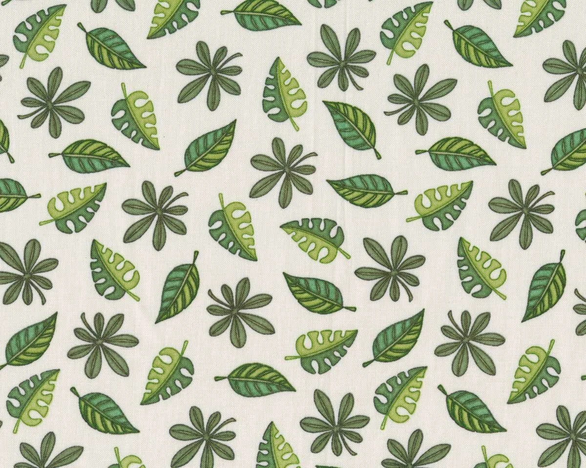 Patchworkstoff JUNGLE BUDDIES, Blätter, QT Fabrics