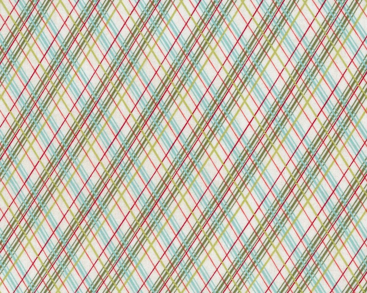 Patchworkstoff JUNIPER BERRY, Rauten-Karo, antikweiß-olivgrün, Moda Fabrics