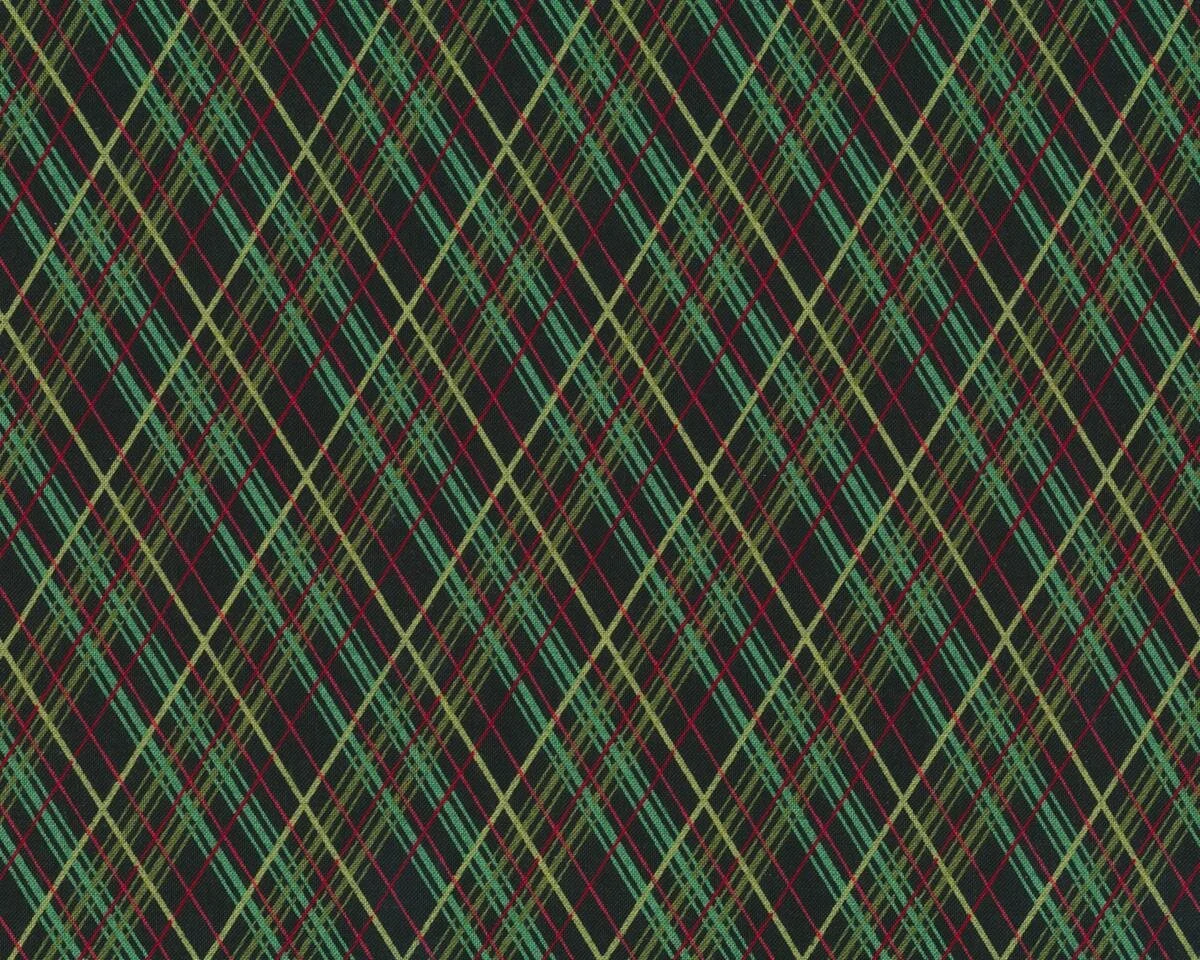 Patchworkstoff JUNIPER BERRY, Rauten-Karo, schwarz-jadegrün, Moda Fabrics