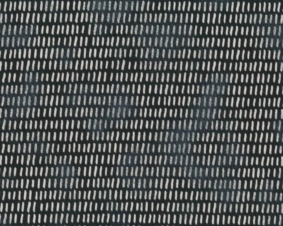 Patchworkstoff JUNIPER BERRY, Strichel-Streifen, schwarz-antikweiß, Moda Fabrics