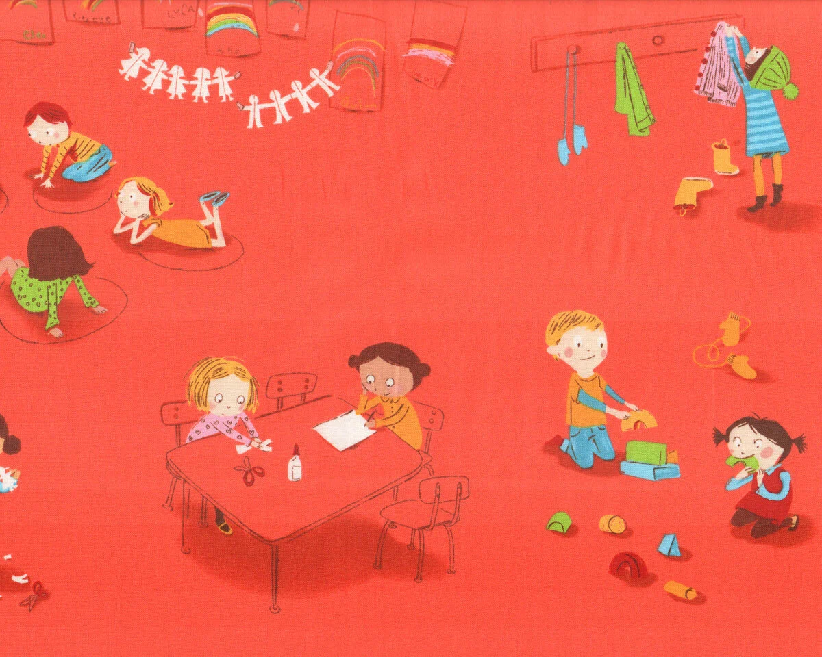 Patchworkstoff KINDER, Beim Spielen, orange, Windham Fabrics