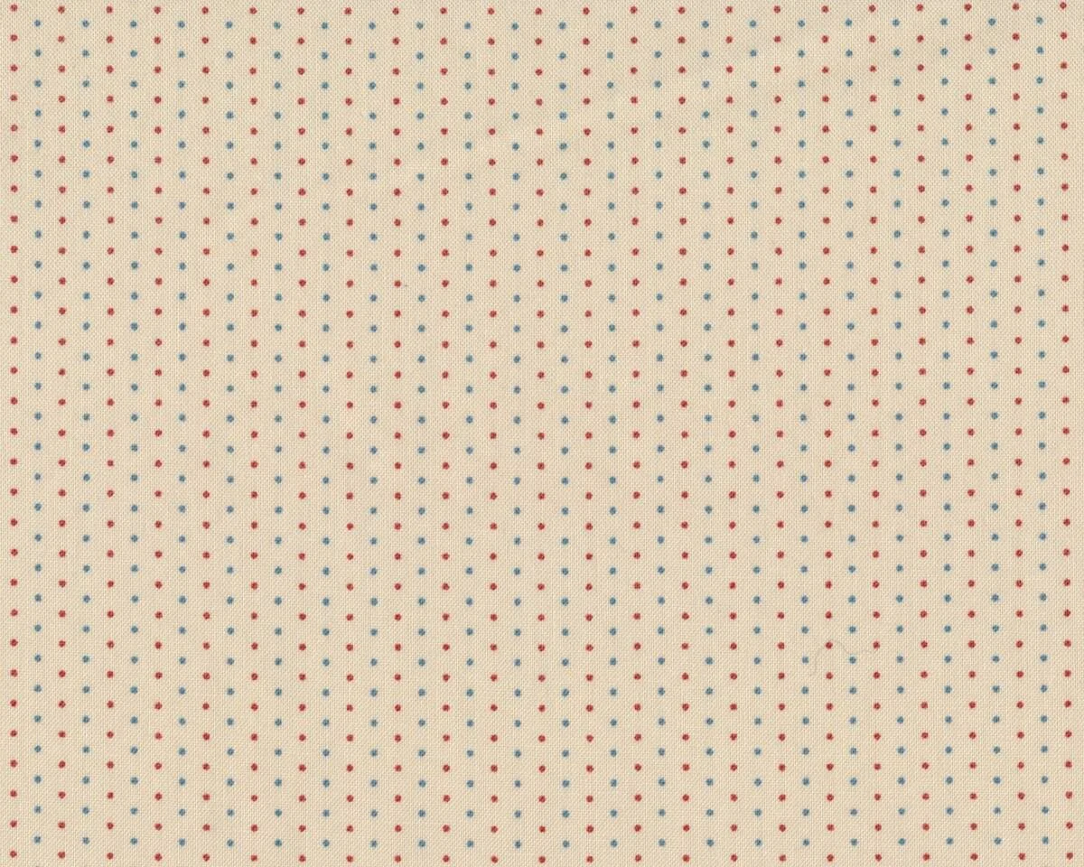 Patchworkstoff LE MARAIS, Pünktchen, hellbeige-stumpfes rot, Moda Fabrics