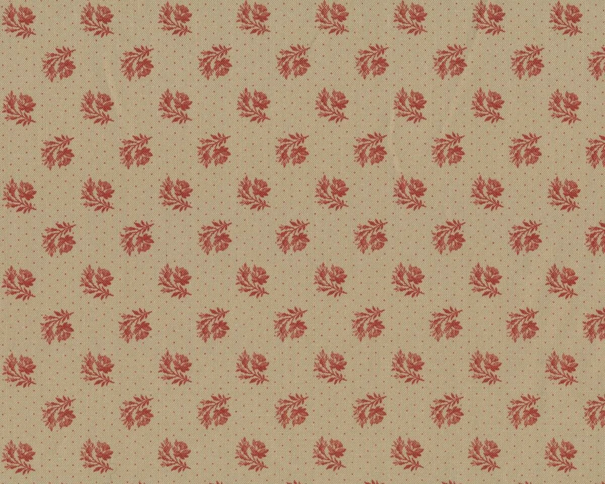 Patchworkstoff LE MARAIS, Rosenranken, natur-stumpfes rot, Moda Fabrics