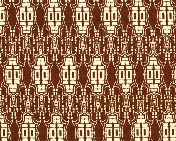 Patchworkstoff "Lilliput Fields" mit geometrischen Ornamentmustern, braun-cremé