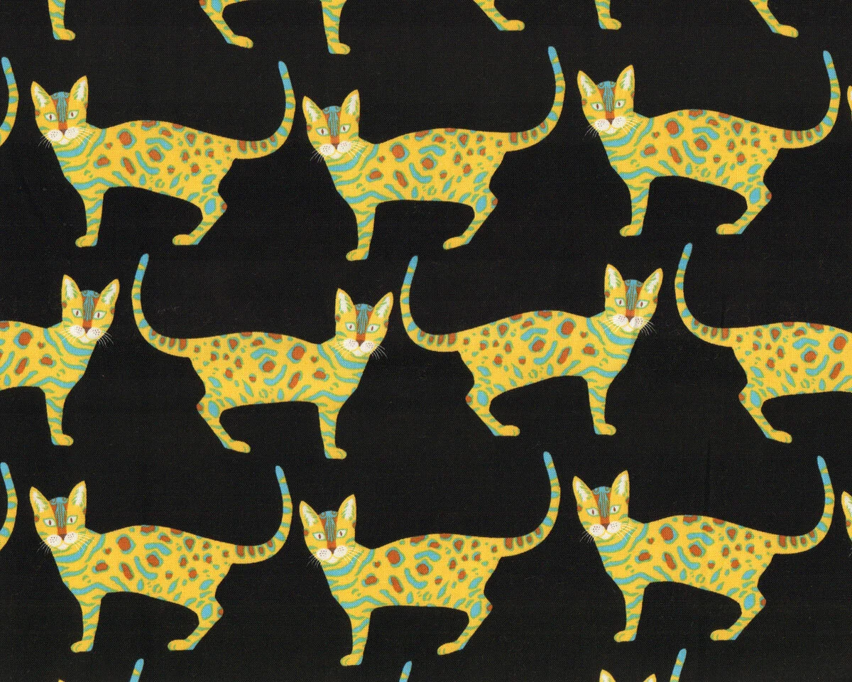 Patchworkstoff LITTLE KENYA, Wildkatzen, Alexander Henry