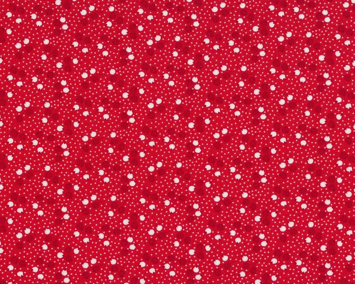 Patchworkstoff LITTLE RUBY, Beeren-Zweiglein, rot-gebrochenes weiß, Moda Fabrics