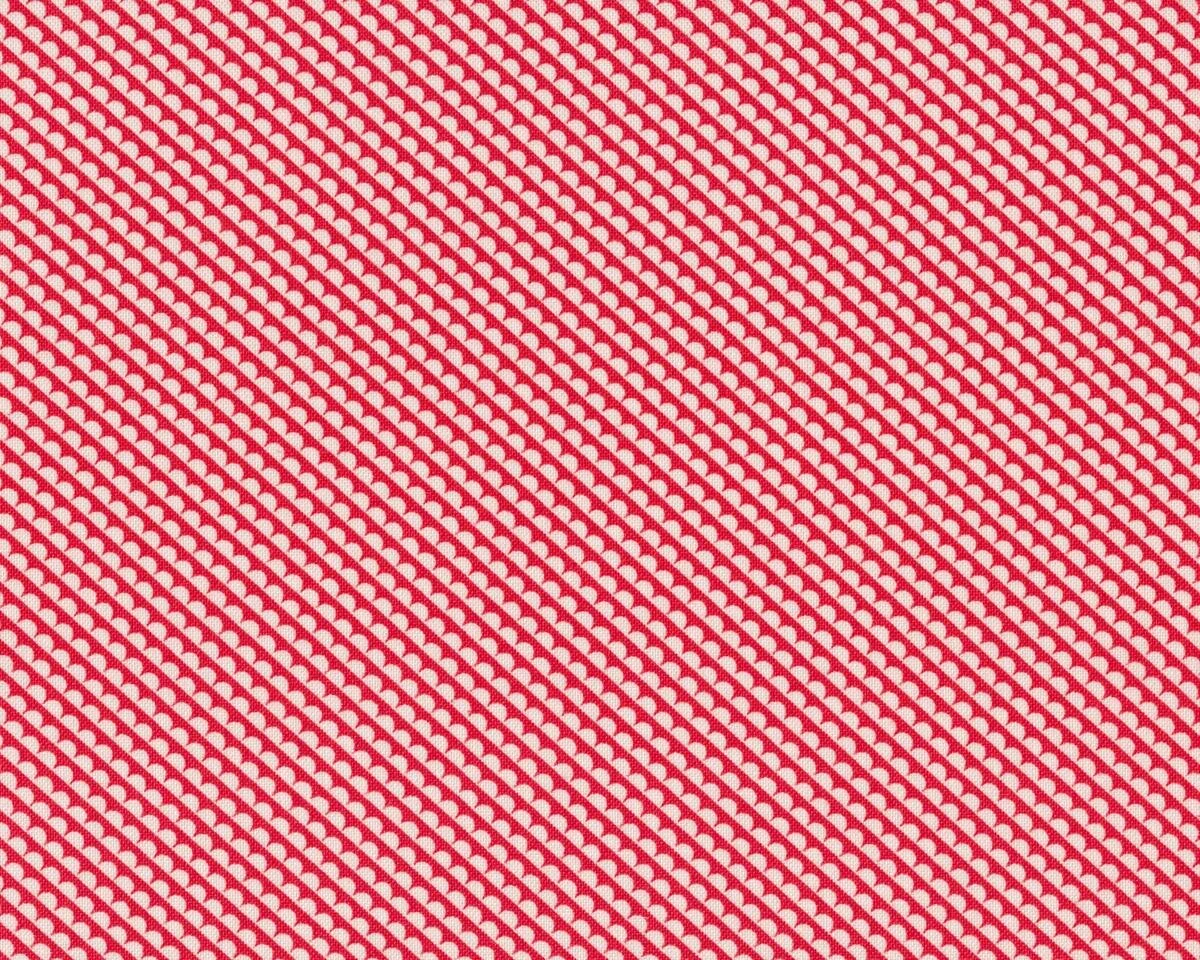 Patchworkstoff LITTLE RUBY, diagonale Wellenstreifen, rot-gebrochenes weiß, Moda Fabrics