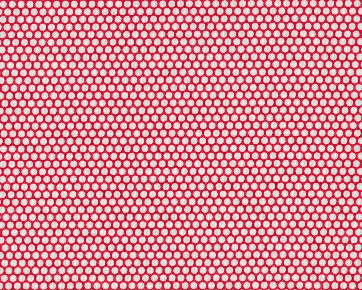 Patchworkstoff LITTLE RUBY, Punkte, rot-gebrochenes weiß, Moda Fabrics
