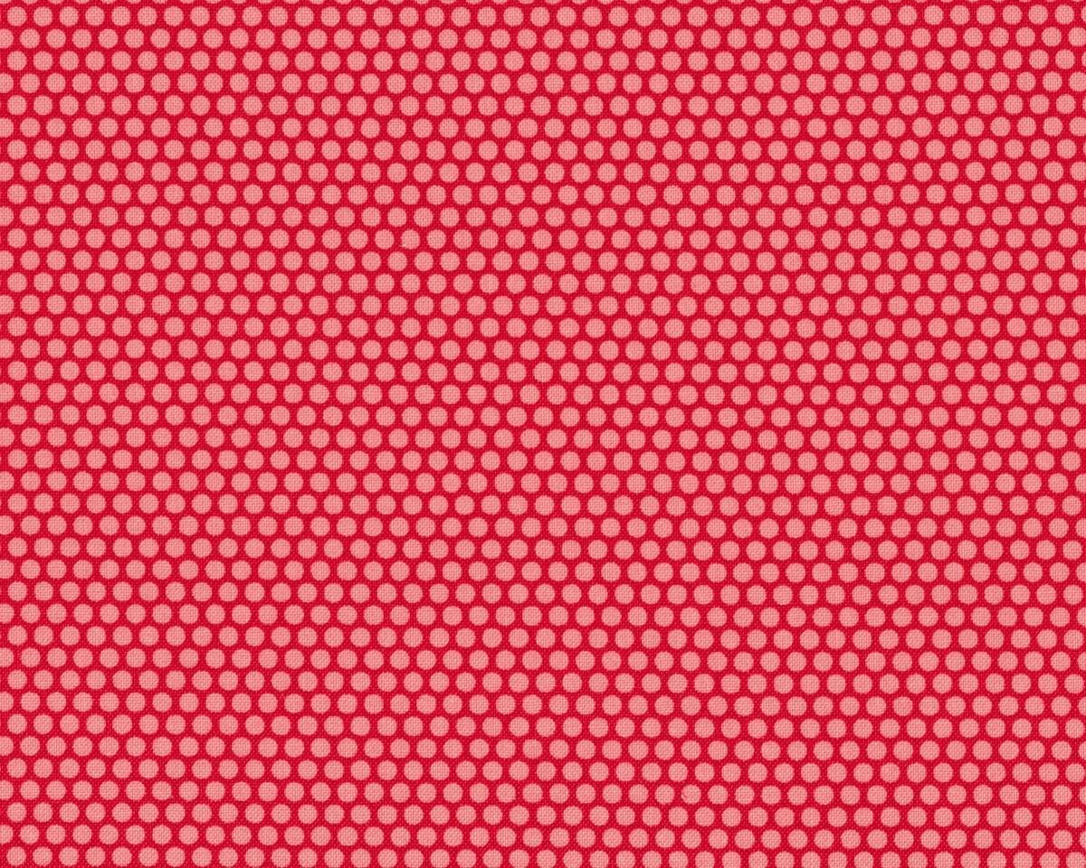Patchworkstoff LITTLE RUBY, Punkte, rot-lachsrosa, Moda Fabrics