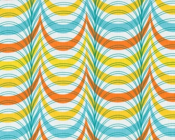 Patchworkstoff LOVELORN, Doppel-Wellen, orange-gelb