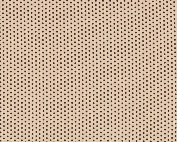 Patchworkstoff MANGIA MANGIA!, kleine Punkte, hellbeige-schwarz