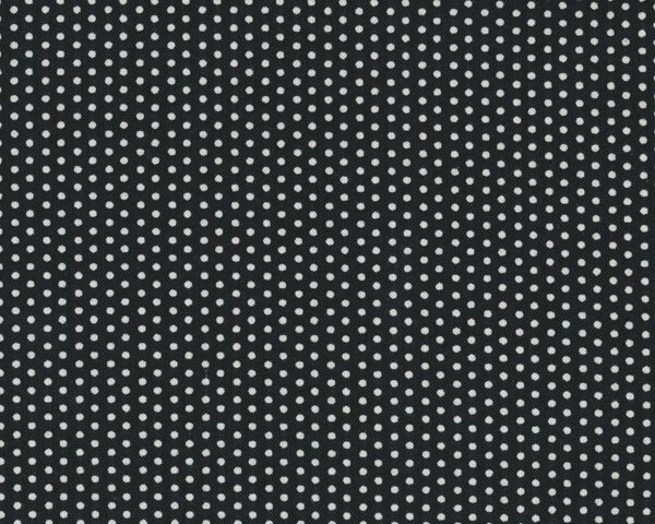 Patchworkstoff MANGIA MANGIA!, kleine Punkte, schwarz-creme