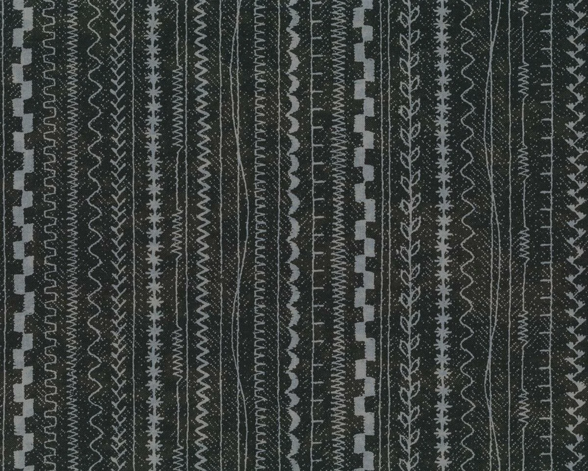 Patchworkstoff MAVEN, Zierstiche, schwarz-helles steingrau, Moda Fabrics