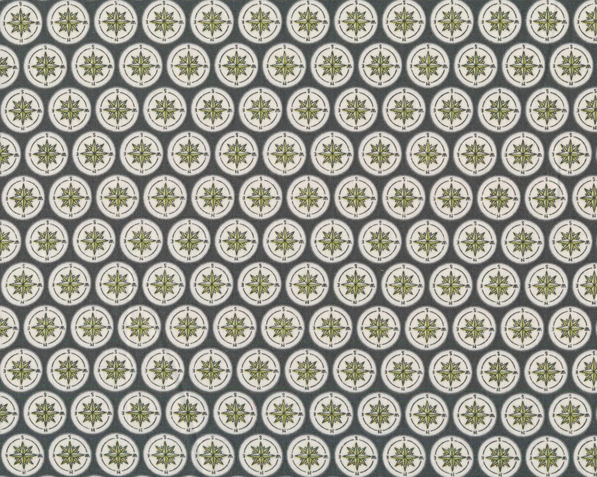 Patchworkstoff MERIDIAN, Kompass, olivgrau, Windham Fabrics