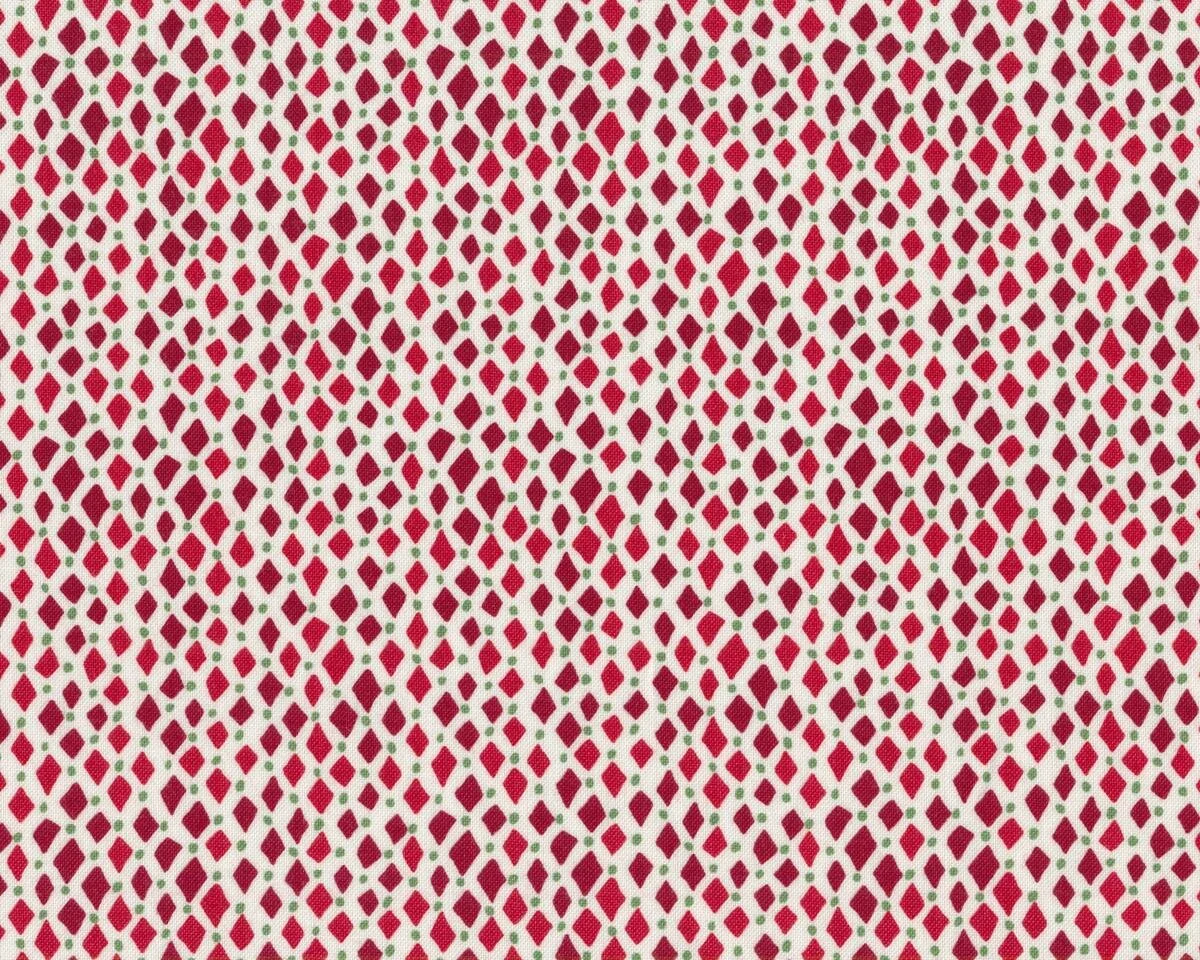 Patchworkstoff MERRY MERRY, Rauten, dunkelrot-gebrochenes weiß, Moda Fabrics