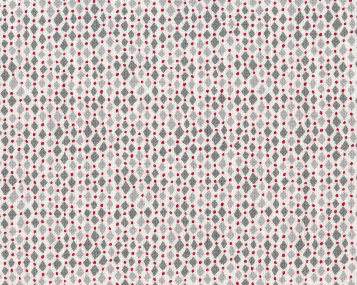 Patchworkstoff MERRY MERRY, Rauten, grau-gebrochenes weiß, Moda Fabrics
