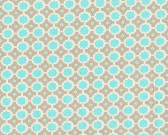 Patchworkstoff MISS KATE, Fliesenornament, helles türkis, Moda Fabrics