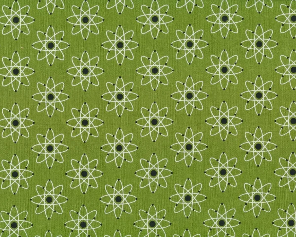 Patchworkstoff MOD GEEK, Spiralblumen, grasgrün-weiß