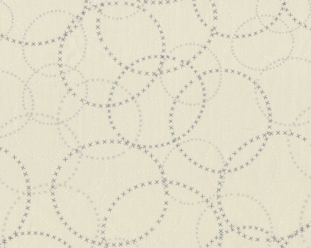 Patchworkstoff MODERN BACKGROUND PAPER, Kreuzchen-Kreise, natur, Moda Fabrics