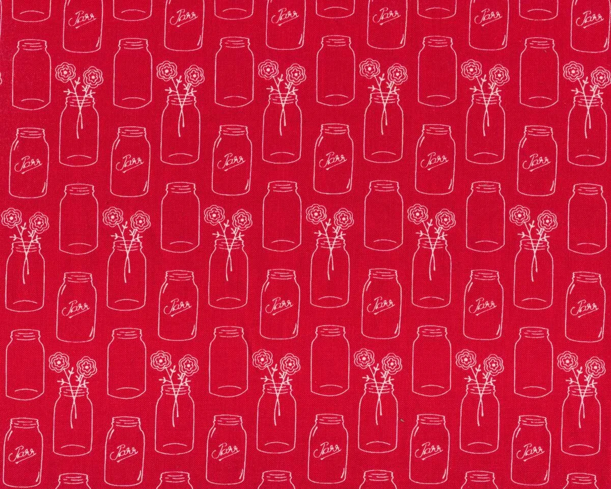 Patchworkstoff MODERN MINIS, Einweckgläser, rot, Riley Blake
