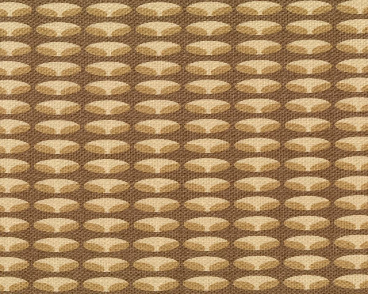 Patchworkstoff MODERN NEUTRALS, gemusterte Ovale im Oval, braun-helles hellbraun, Moda Fabrics