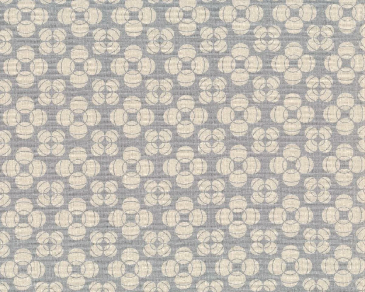 Patchworkstoff MODERN NEUTRALS, Kreisblumen, grau-natur, Moda Fabrics
