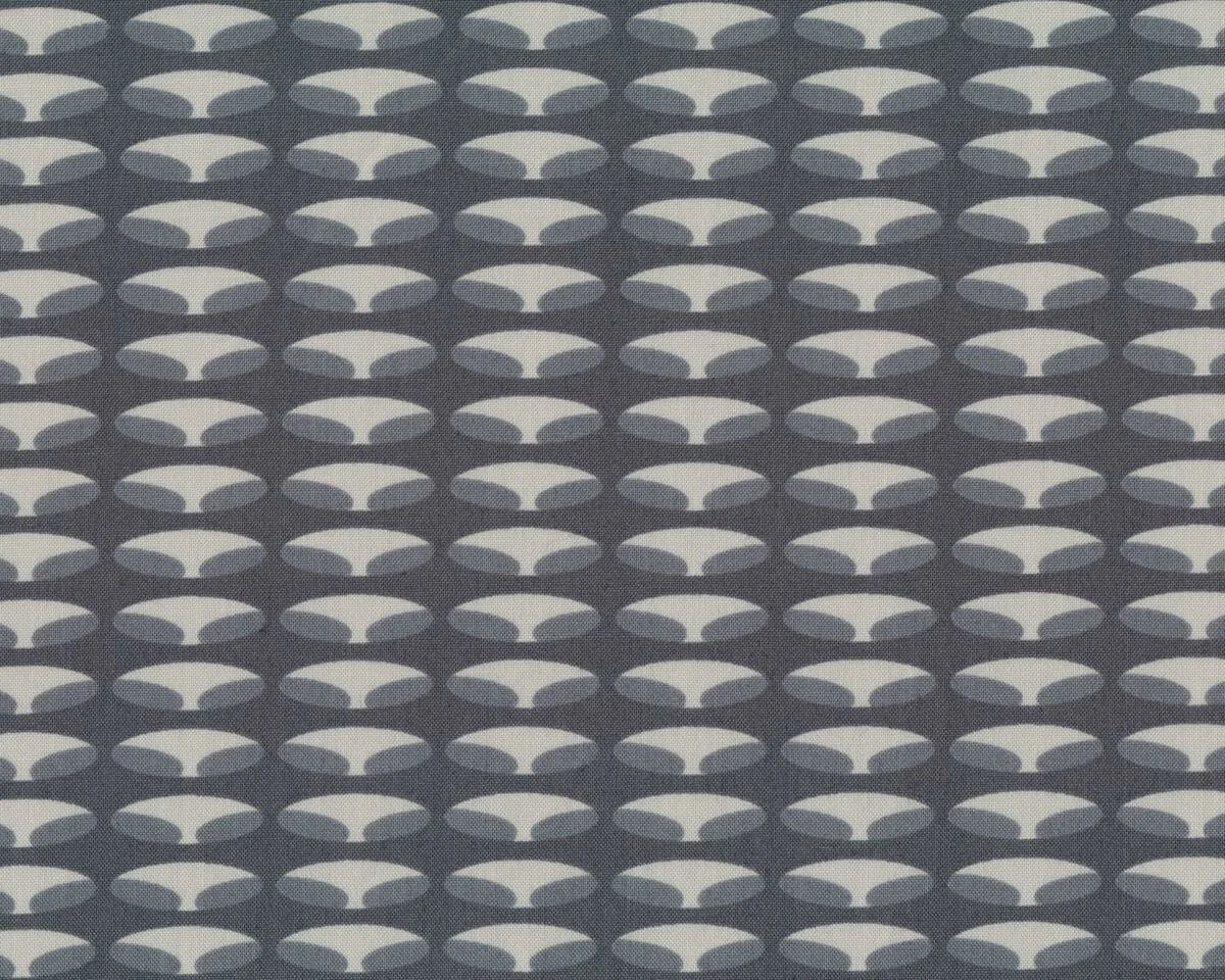 Patchworkstoff MODERN NEUTRALS, Ovale im Oval, dunkelgrau-grau, Moda Fabrics