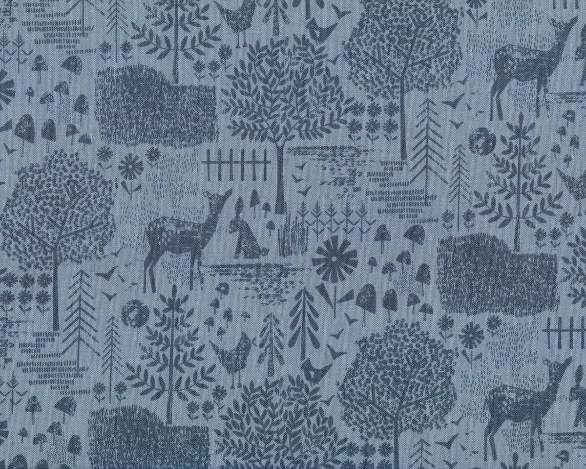 Patchworkstoff MOONLIT FOREST, Garten-Silhouette, Dear Stella