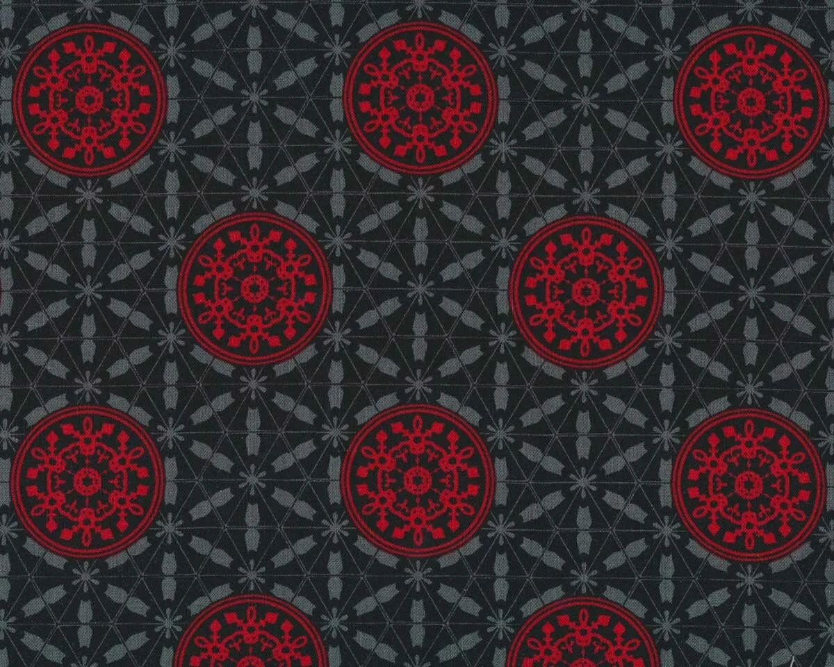 Patchworkstoff MOROCCAN RED, Ornament-Kreise, Henry Glass