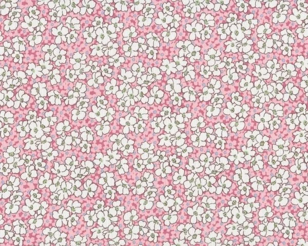 Patchworkstoff "Mother's Melodies" mit Streublüten, rosa-weiß