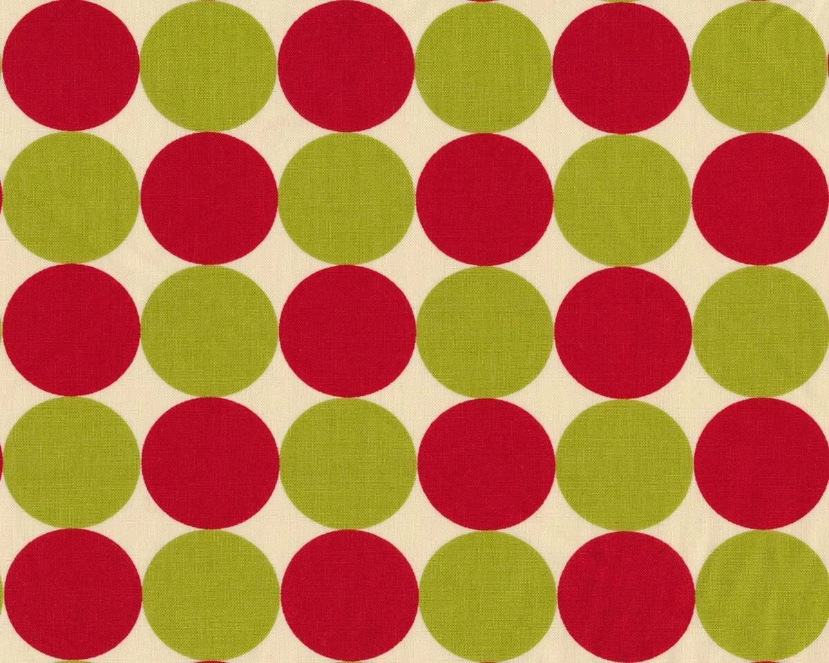 Patchworkstoff NECO, Kreise, rot-limette, Moda Fabrics