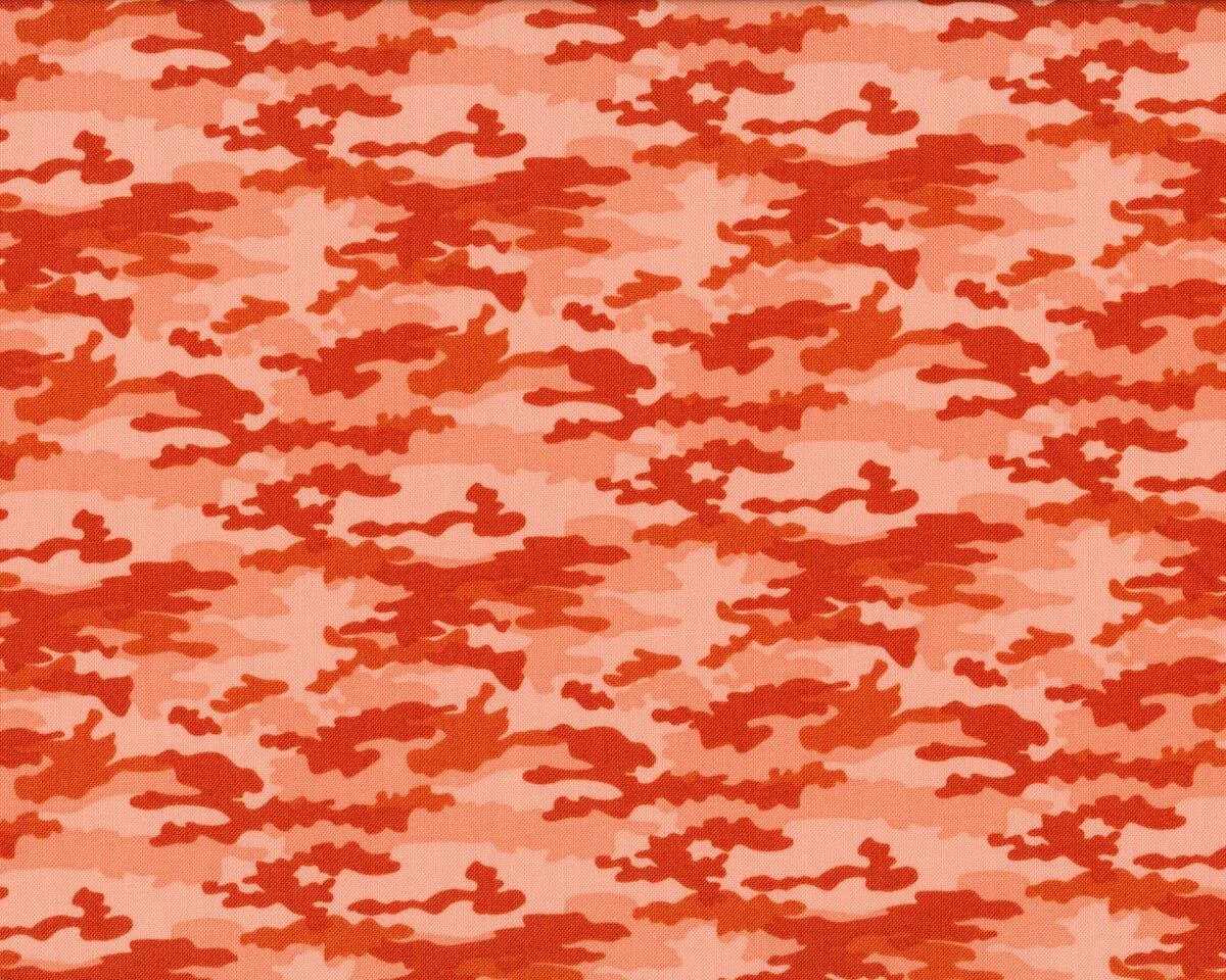 Patchworkstoff NOMAD, Camouflage, terracotta, Moda Fabrics