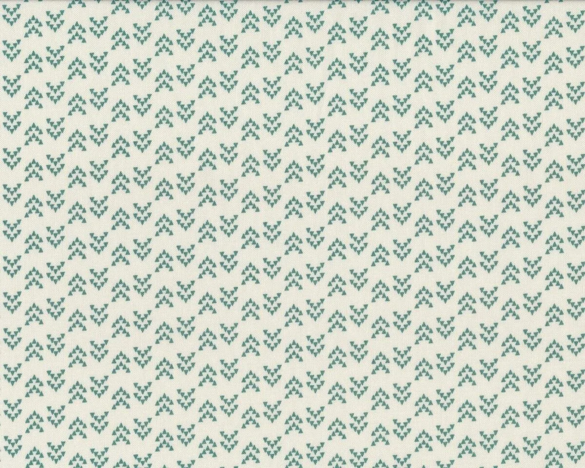 Patchworkstoff NOMAD, Dreieck-Pfeile, cremé-dunkles türkisgrün, Moda Fabrics