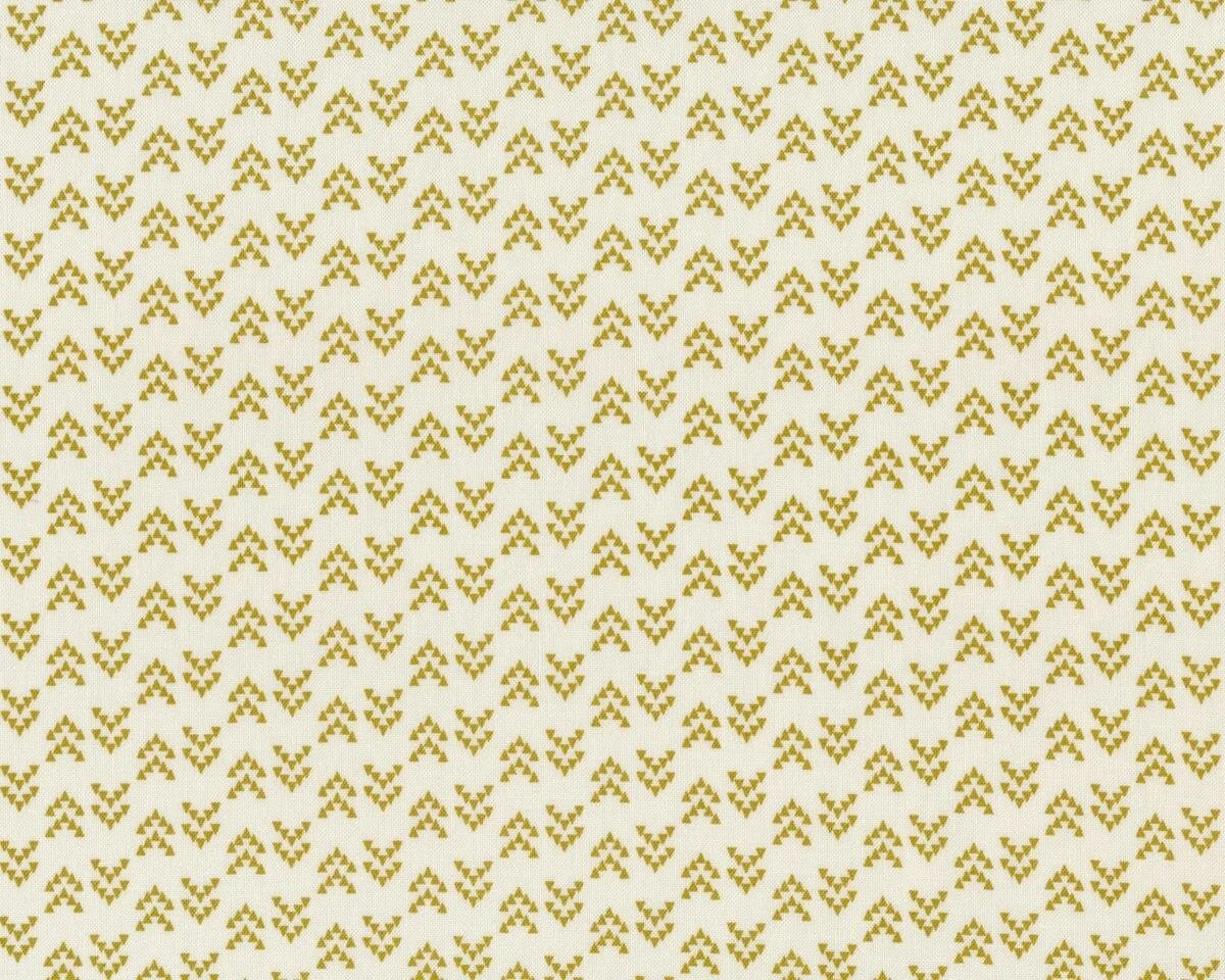 Patchworkstoff NOMAD, Dreieck-Pfeile, cremé-gelbolive, Moda Fabrics