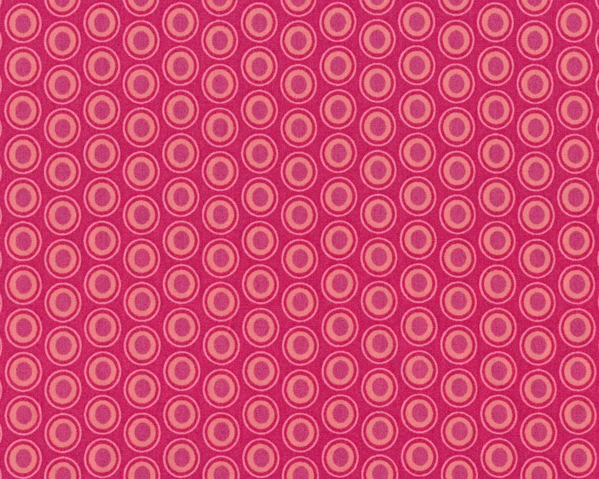 Patchworkstoff OVAL ELEMENTS, Pfauenaugen, fuchsia-aprikot, Art Gallery