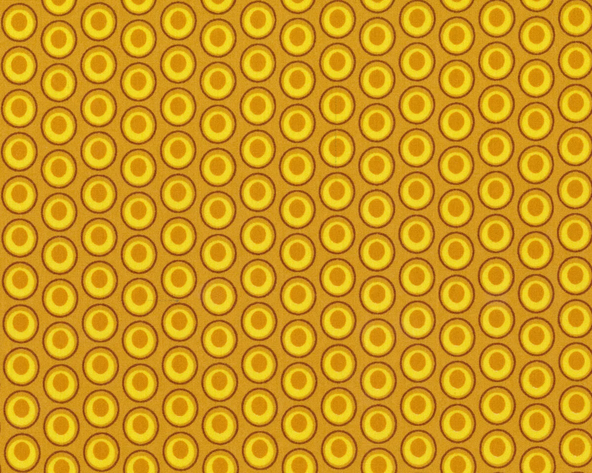 Patchworkstoff OVAL ELEMENTS, Pfauenaugen, goldgelb, Art Gallery