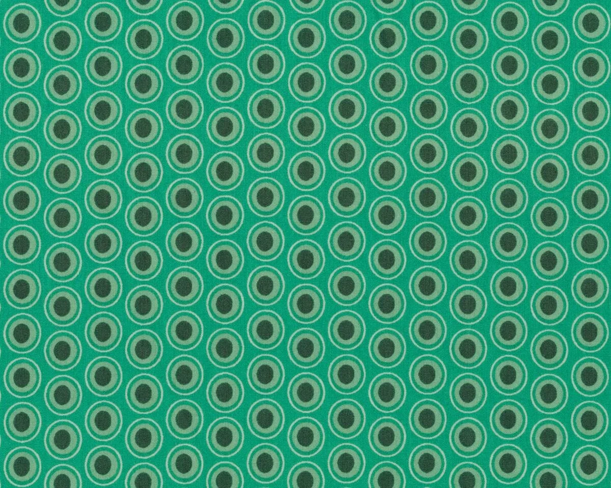 Patchworkstoff OVAL ELEMENTS, Pfauenaugen, jadegrün, Art Gallery