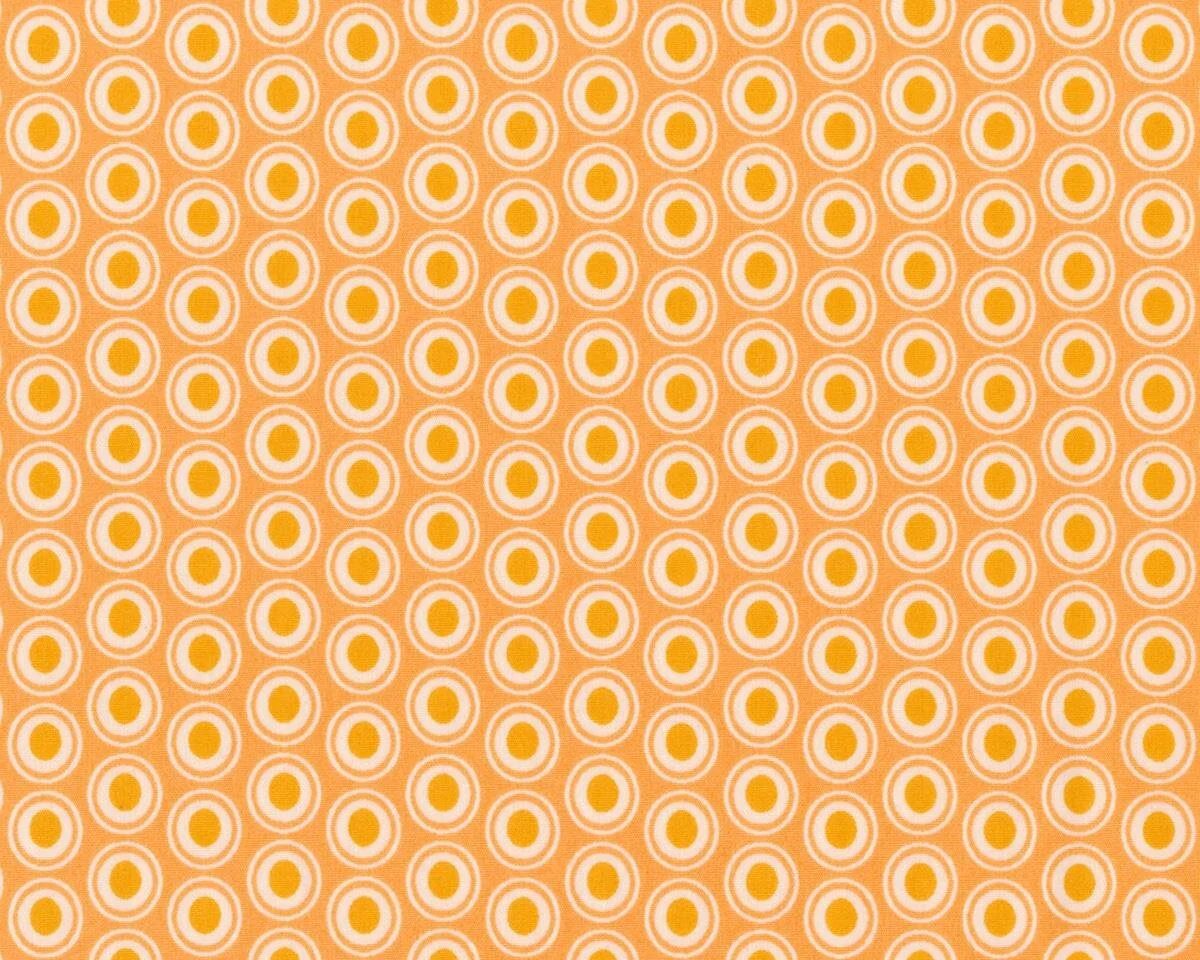 Patchworkstoff OVAL ELEMENTS, Pfauenaugen, stumpfes orange, Art Gallery