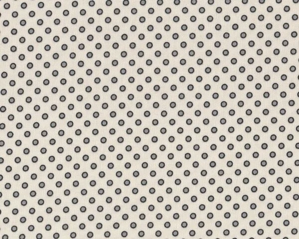 Patchworkstoff "Penelope" mit kleinen Punkte-Kreisen, creme-grau